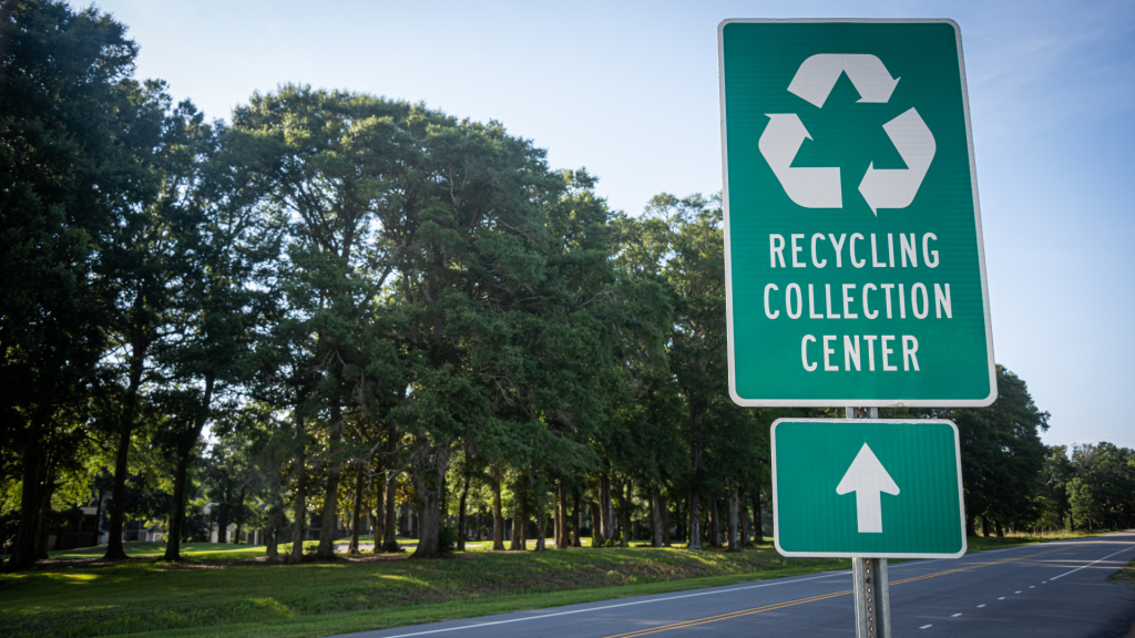 recycling center sign
