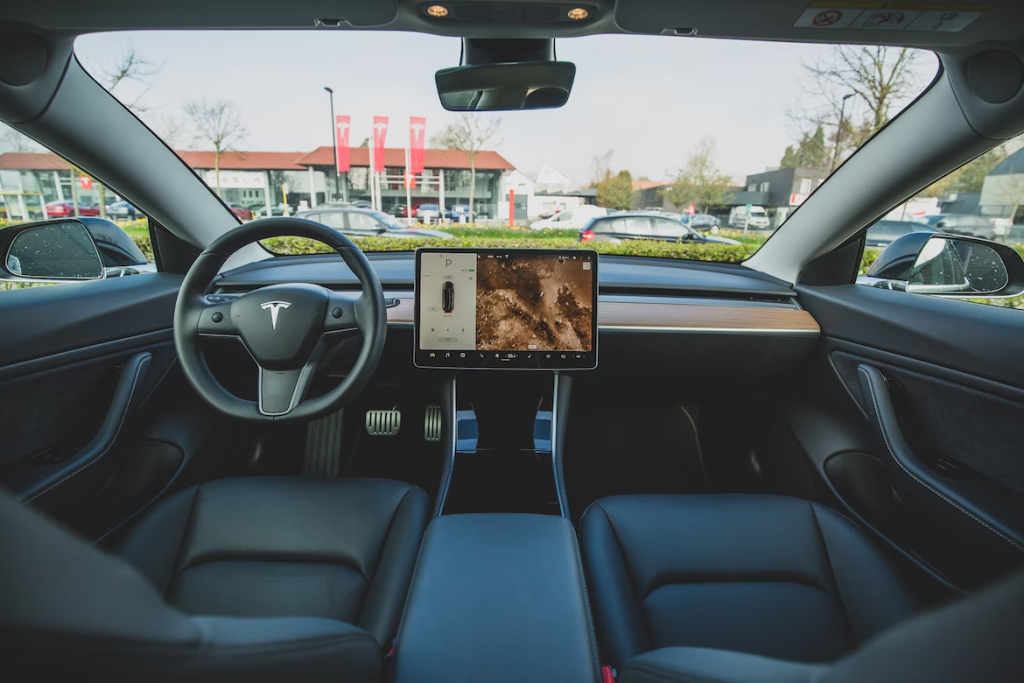 Interior of a Tesla vehicle