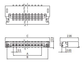JST Series FHS Connector: 0.5mm Pitch 04FHSRSM1GANTBLFSN