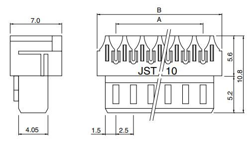 JST Series NR 4-Position Connector: 04NRE6SLF