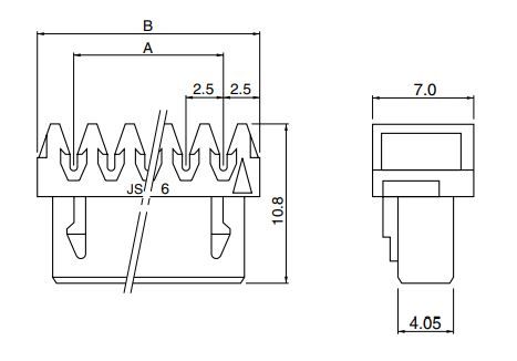 JST Series 5-Pin Connector: 05NRD4KP