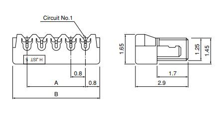 Ace Series Connector: 0.8mm Pitch 8-Position Insulation Displacement Socket: 08SUR36L