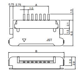 JST Series FPZ FFC Connector: 13FPZSMTFLFSN