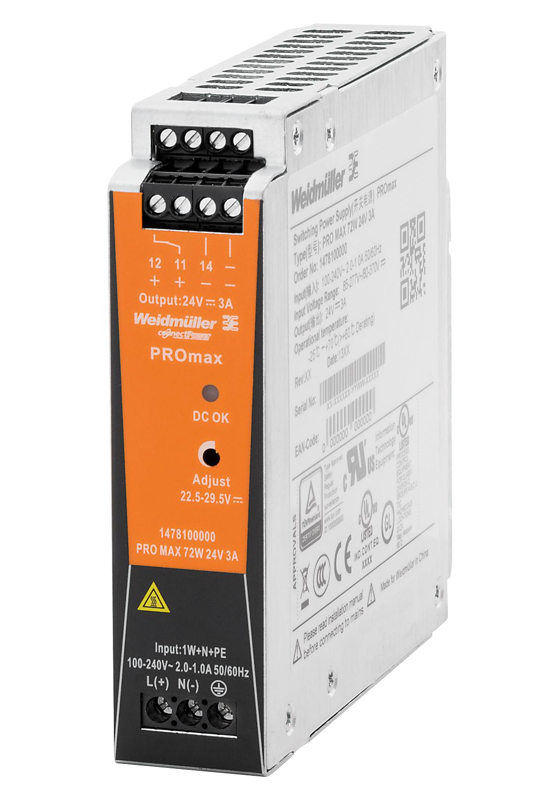 1478210000 WEIDMULLER 70W 5V 14A Power Supply | myMectronic