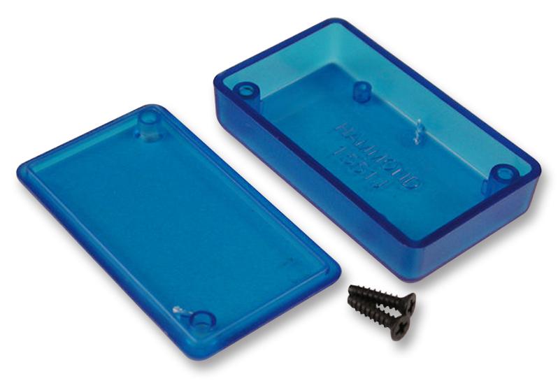 Hammond Series Enclosure: Translucent Blue Miniature Enclosure 1551JTBU