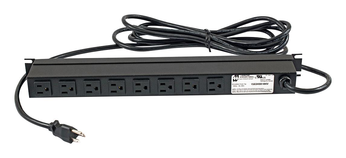 Buy Hammond Rackmount Power Strip Part Number 1583H8B1BKV Online
