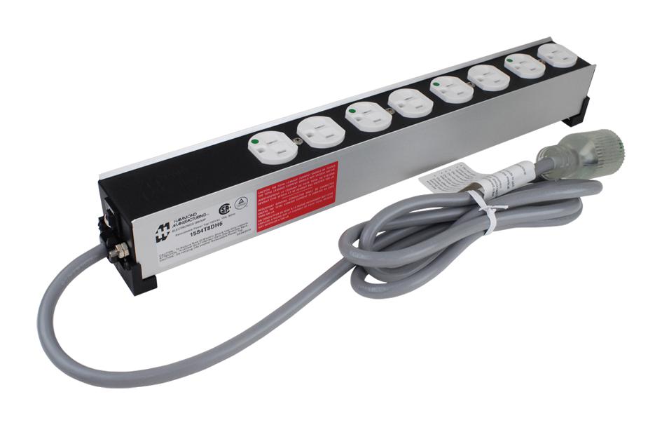 Hammond 1584T8DH6 – Reliable Power Strip for Healthcare and Industrial Applications