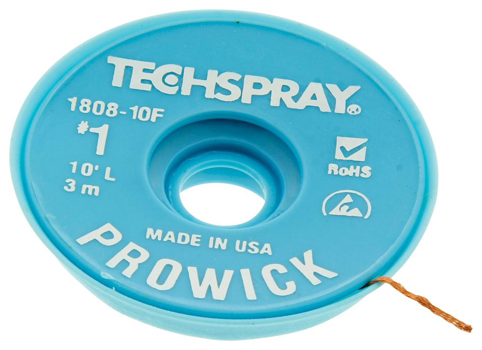 Techspray 180810F – Reliable Rosin Flux Desoldering Braid for Industrial Applications