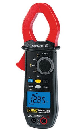 Buy AEMC Clamp-On Meter Model 203 TRMS 1000Vac/600A Amp Power Measurement Online