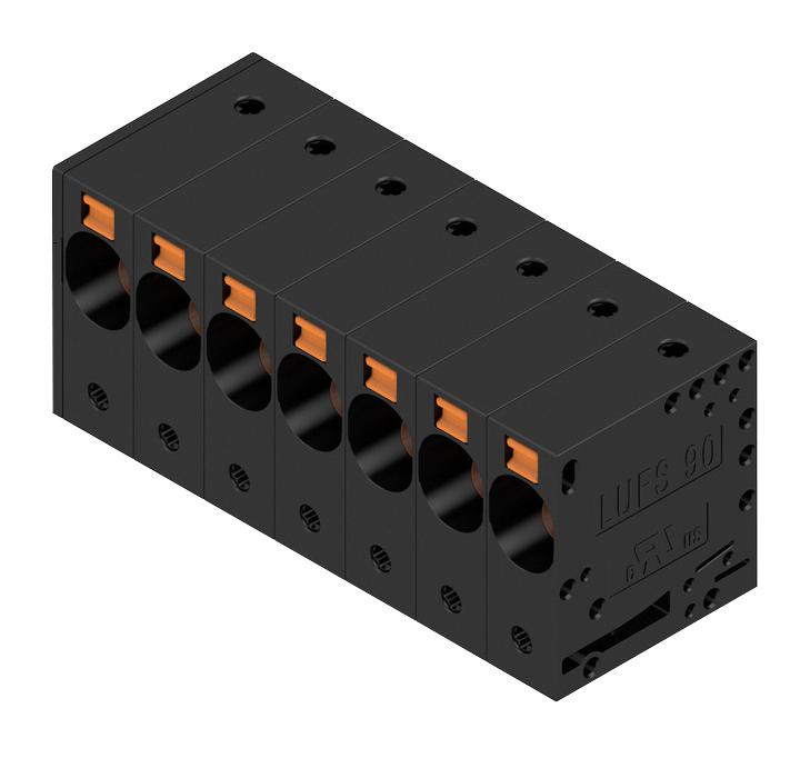 Weidmüller Series LU PCB Terminal: LUFS 10.00/07/90V 5.0SN BK BX