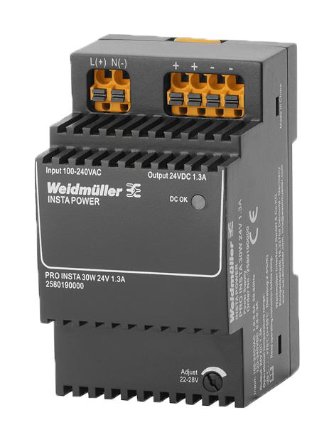 Weidmueller Series PRO INSTA Power Supply: 24V 1.3A 2580190000