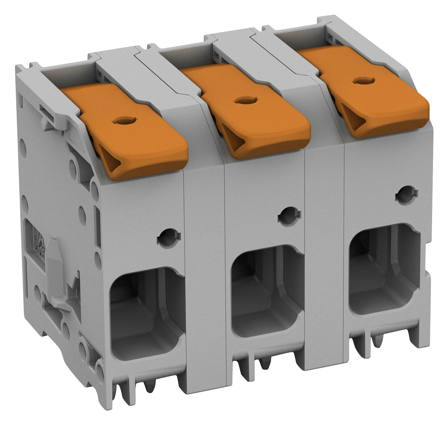 WAGO Series 2616 PCB Terminal Block: 4-Pole Lever Actuated Push-in CAGE CLAMP