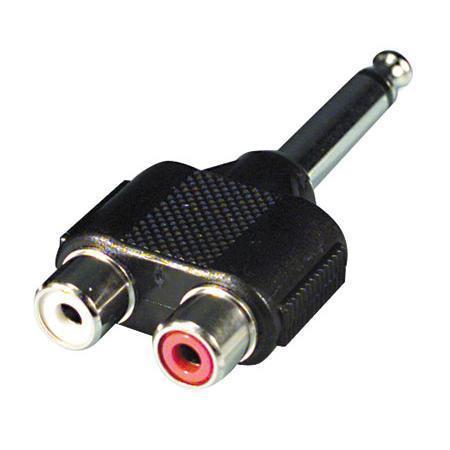Buy AVey 1/4 Mono Plug to 2 RCA Jacks Adapter Nickel-Plated Part Number 274195 Online