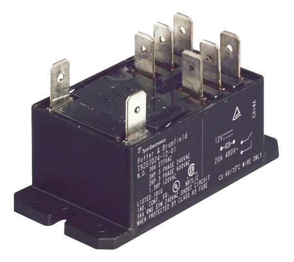 TE Series T92 High Power PCB Relay: 30A 277VAC Control Switch