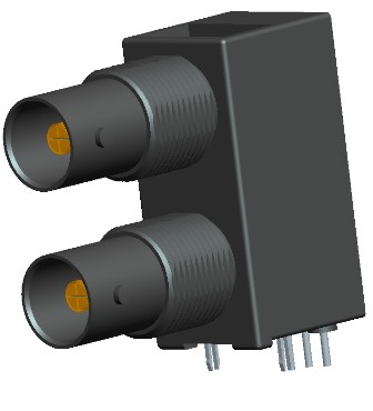 31-6577 AMPHENOL RF Dual Port BNC Right Angle Jack | myMectronic