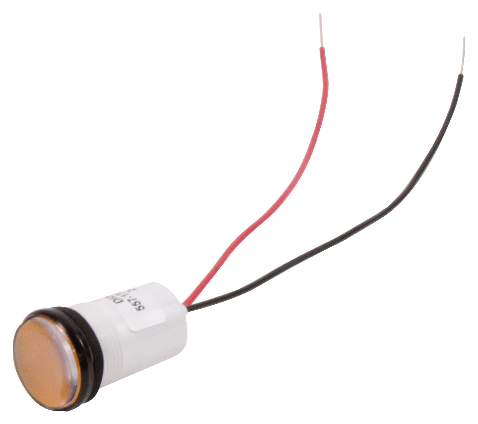 Dialight Series 557 Yellow LED Panel Mount Indicator: 5571705203F