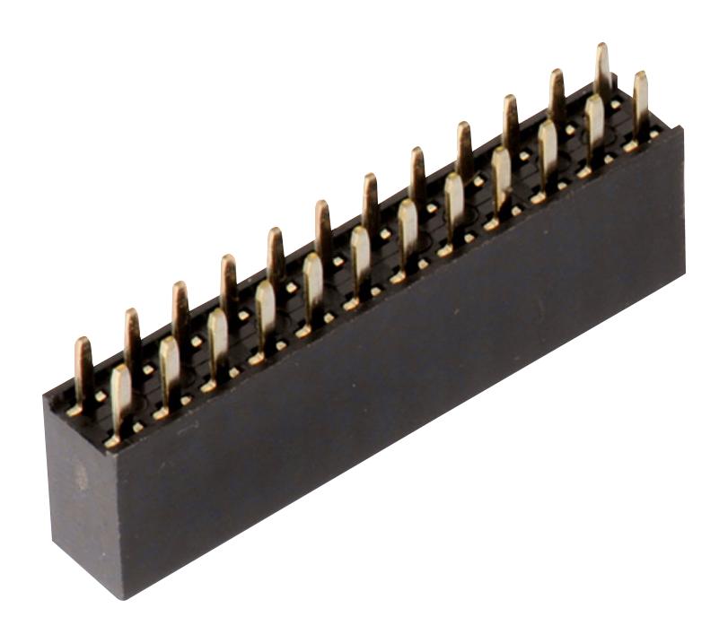 Wurth Series Dual Socket Header: 2.54 mm Pitch Gold Plated Contacts: 61300421821