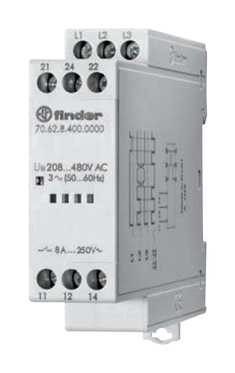 Finder Series 70 Voltage and Phase Monitoring Relay: 706284000000