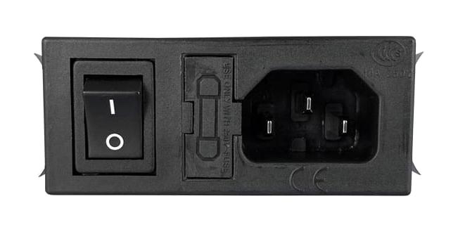 Qualtek Series Power Inlet: IEC 320 C14 Power Inlet with Snap-In Metal Housing 76218002