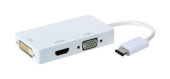 83-22070 MULTICOMP PRO USB-C to DVI HDMI VGA Adapter | myMectronic