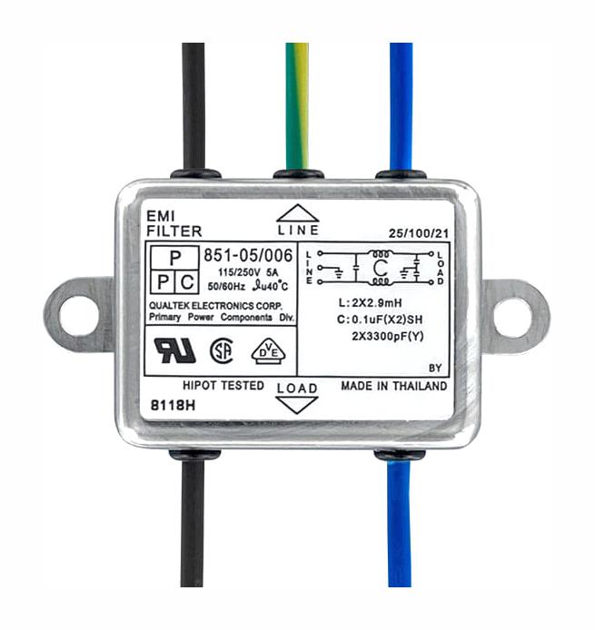 Qualtek Series EMI Filter Chassis Mount: 85105006