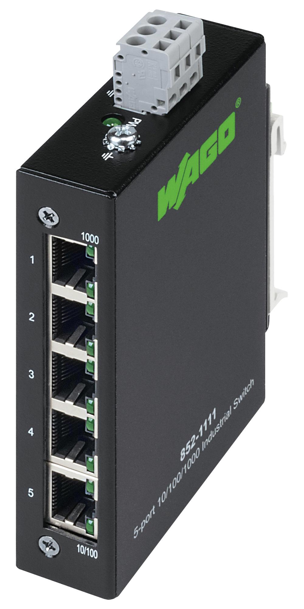 WAGO Series Industrial Ethernet Switch: 852-1111