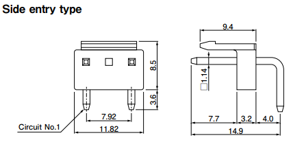 JST Series VH Connector Header: B2P3VHBLFSN
