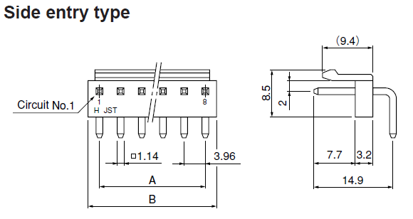 Buy JST Locking Header Part Number B2P3VHBLLFSN Online