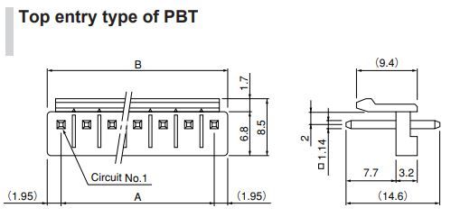 JST Series VH Connector: 6-Pin Power & Signal Connector Header with 3.96mm Pitch: B6PVHBLLFSN