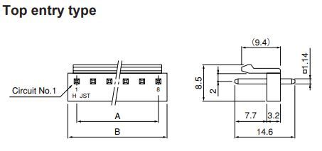 Buy JST Connector Parts Number B6PVHRLFSN Online