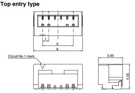 JST Series SHJ 6-Position Power Connector: BM06BSHJSTBHFK
