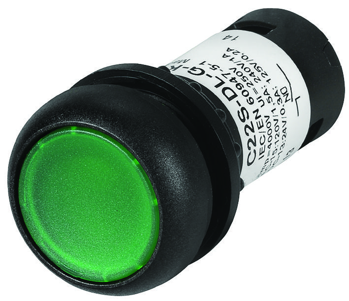 Eaton Series C22 Pushbuttons: C22SDLGK10120