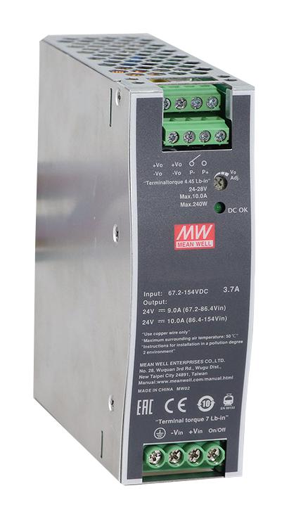Buy Mean Well DDR240D Series 240W DIN Rail DC-DC Converter Part Number DDR240D24 Online
