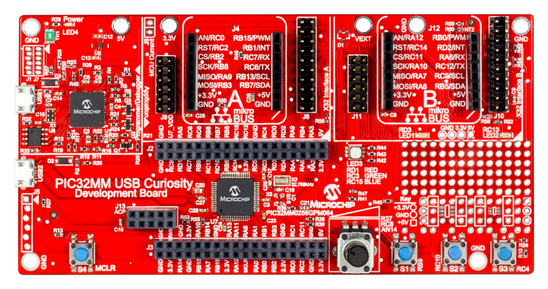 Microchip Series GPM PIC32MM USB Development Board: DM320107