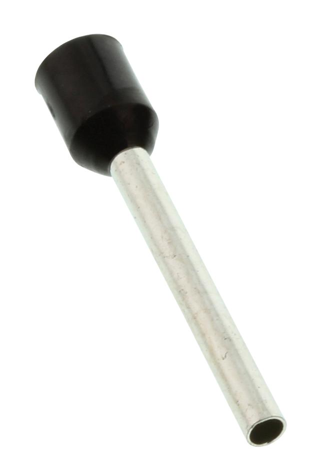 Multicomp Pro Series Ferrule: Insulated 1.5mm Black Cable Ferrule - E1518-L-BLACK