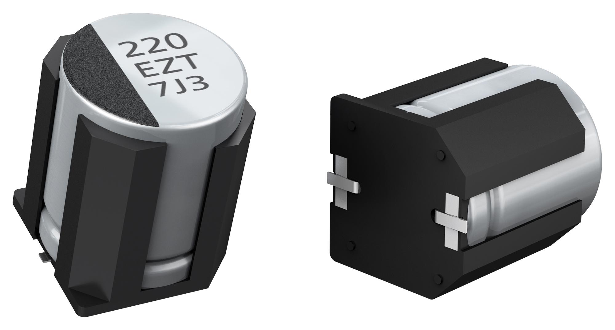 Panasonic Series ZT Conductive Polymer Hybrid Aluminum Capacitors: EEHZT1J680V