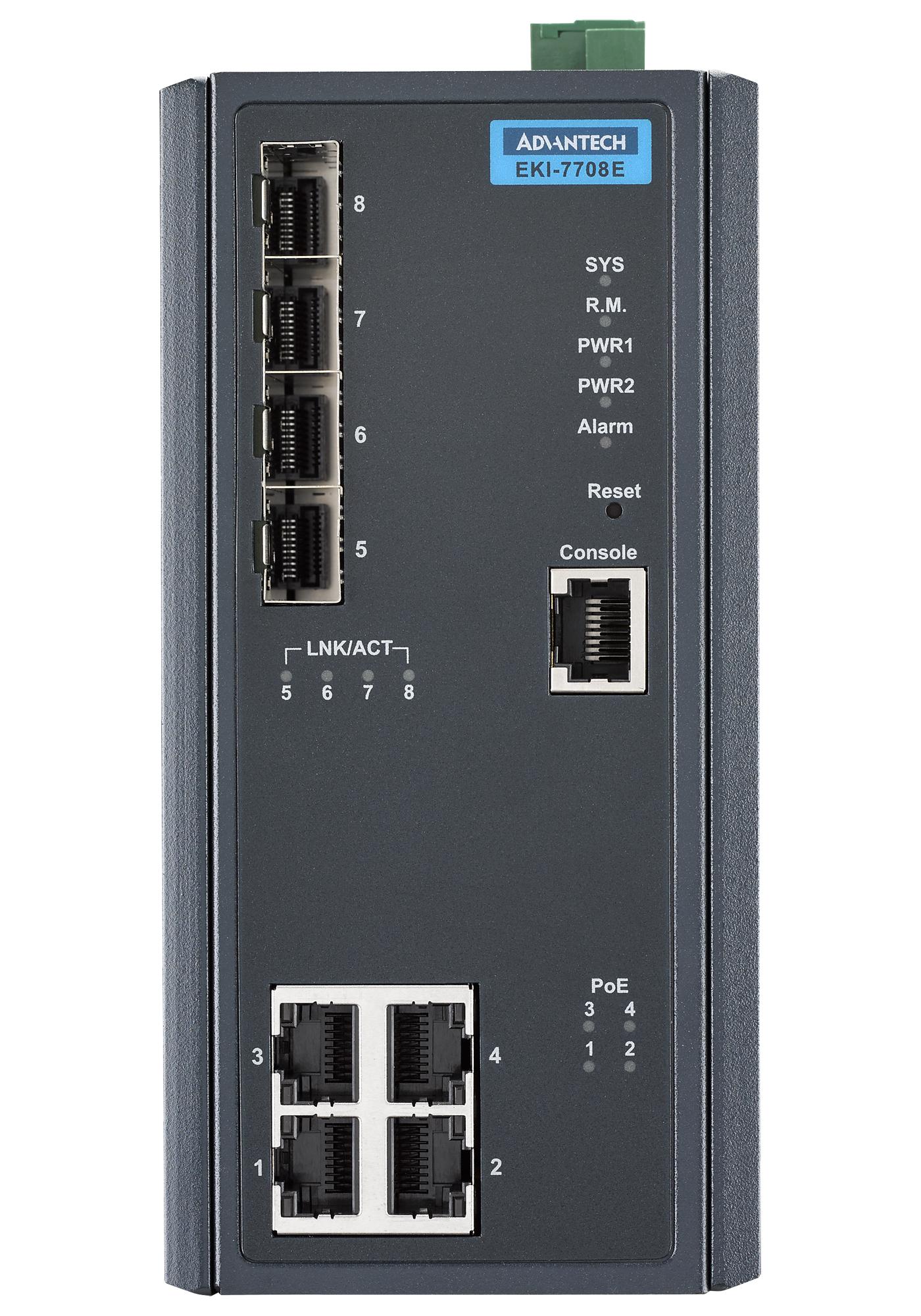 Advantech EKI-7708E-4FPI – Reliable Industrial Ethernet Switch for Traffic and Railway Applications