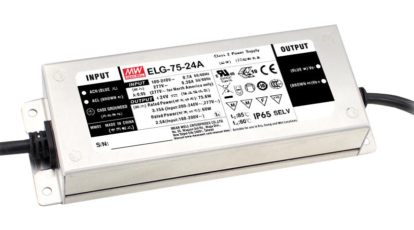 Buy MEAN WELL ELG 75 Series Constant Voltage and Current LED Driver Part Number ELG7548B3Y Online