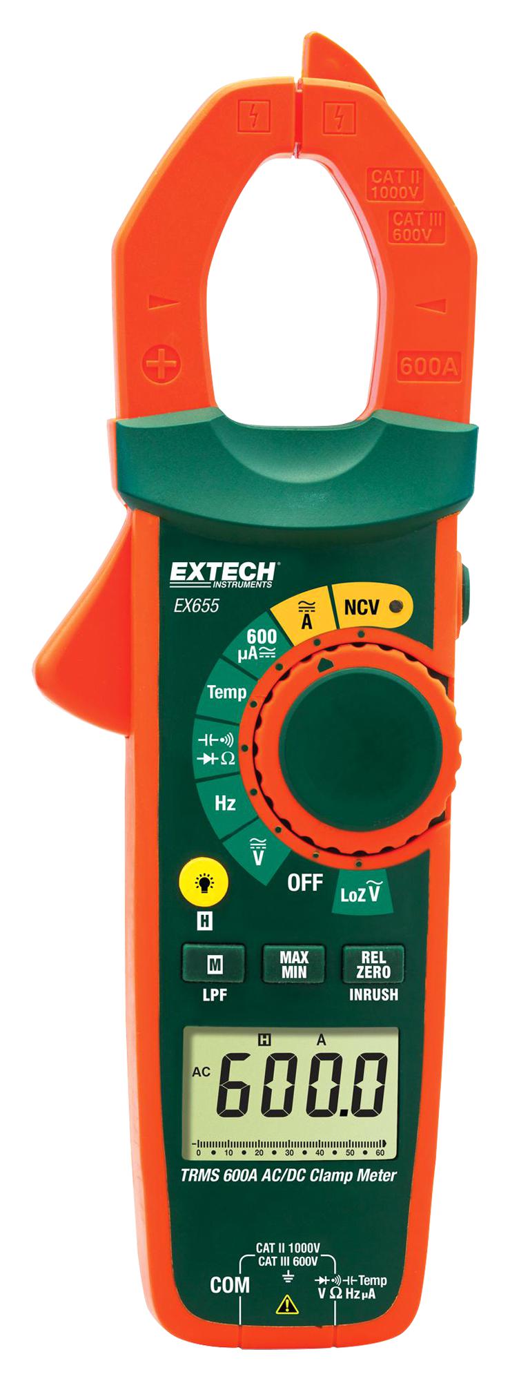 EXTECH EX655 – Reliable AC/DC Clamp Meter for Industrial Applications