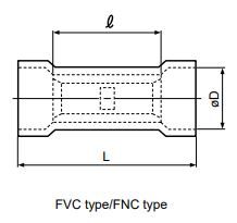 JST Series FVC Vinyl Butt Splice Connector: FVC2TORK
