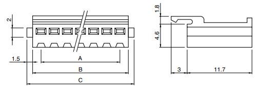 JST Series NH 4-Pin 2.5mm Pitch Connector: H4PSHFAA