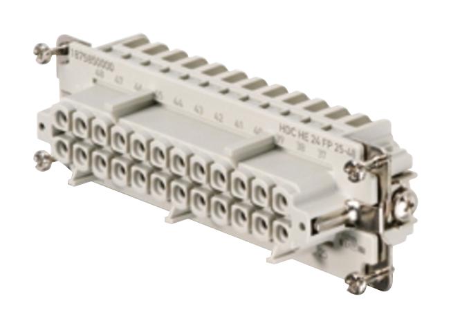 Weidmueller Series HDC 24 Pole Female Push-In Connector: HDC HE 24 FP 25-48