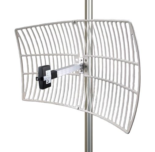 L-com Series HG Series Antenna: 2.4 GHz to 2.5 GHz 24 dBi Lightweight Die-cast Grid Antenna HG2424EG-1-NF