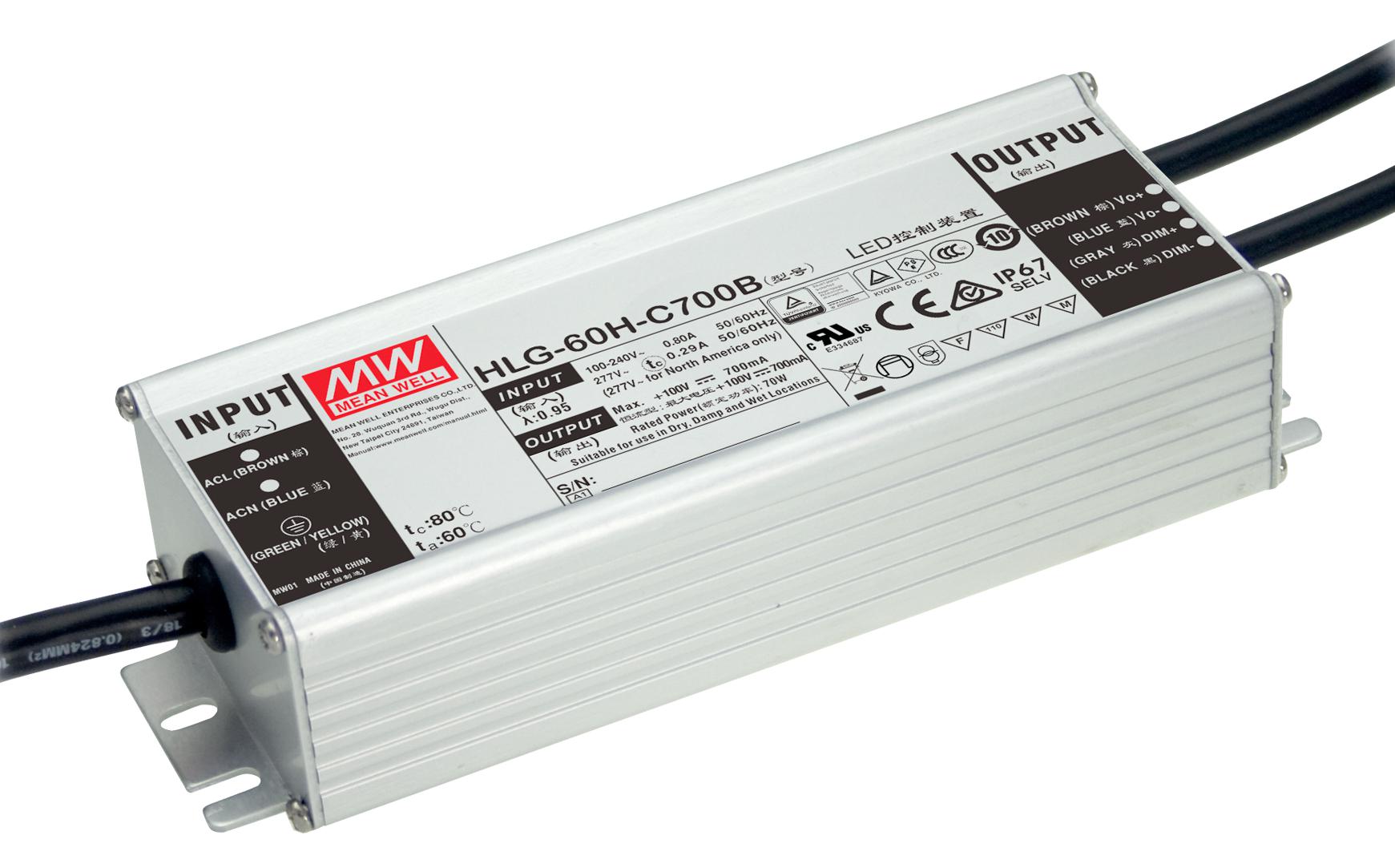 Mean Well Series 60W LED Driver: HLG-60H36B