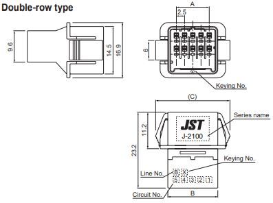 Buy JST JFA-J2000 Series Header Part Number J21DPM10VKX Online