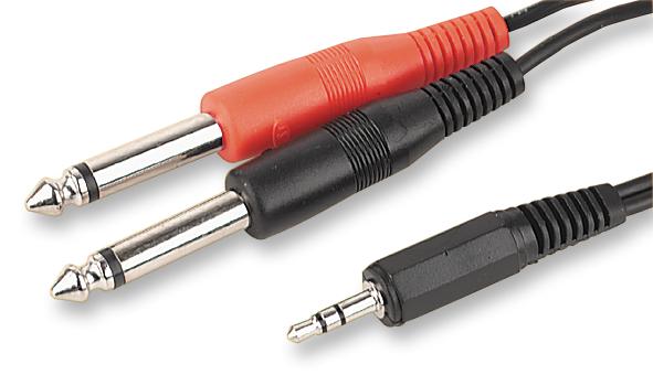 Multicomp 3.5mm Stereo Jack to 2 x 6.35mm Mono Plug Assembly – Reliable Audio Cable for Industrial Applications