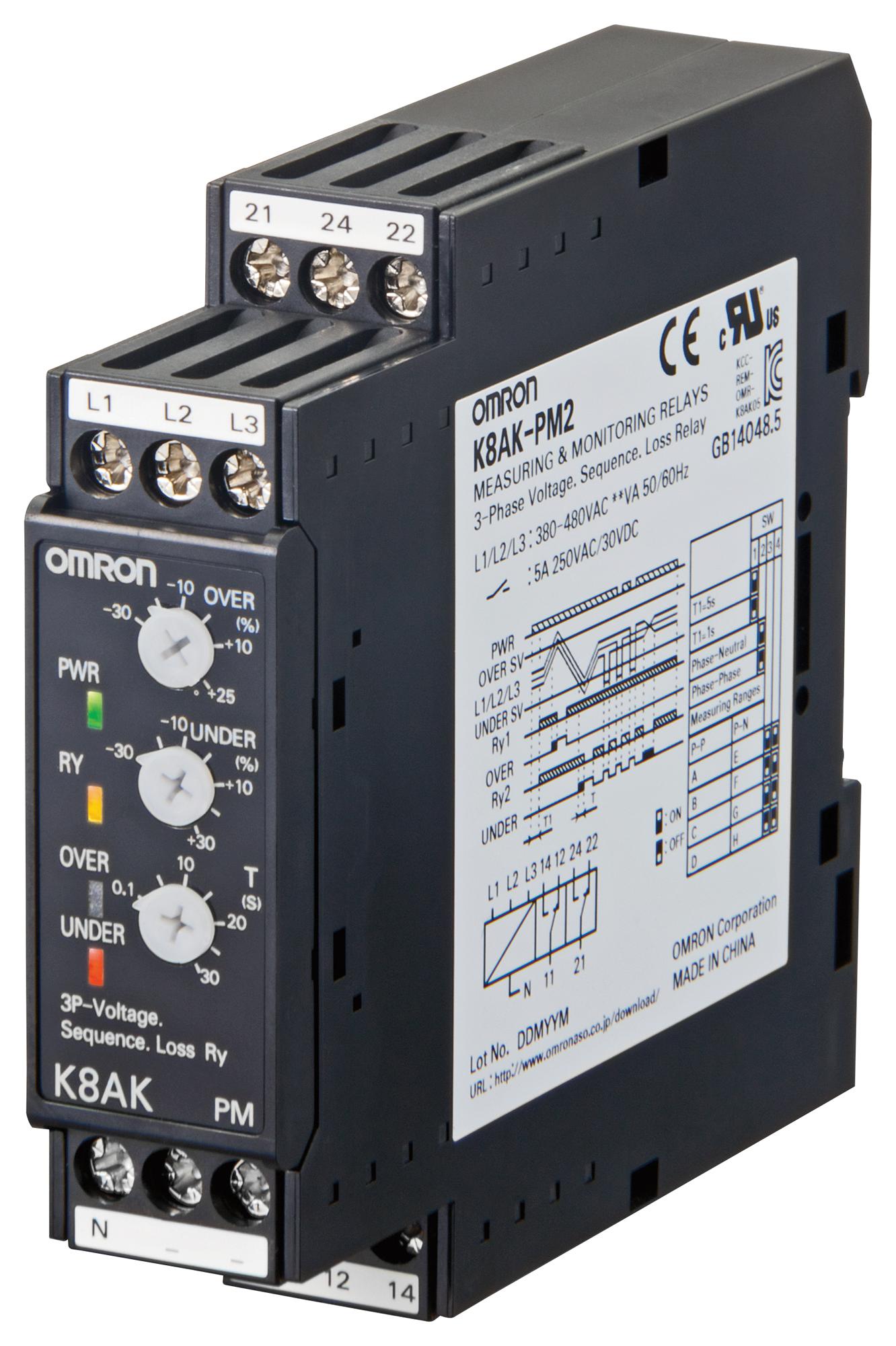 Omron K8AK-PM – Reliable Power Monitoring Relay for Industrial Applications