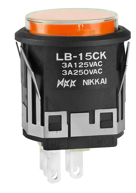 Buy NKK Switches Series LB Illuminated Pushbutton Part Number LB15CKW015D05JD Online