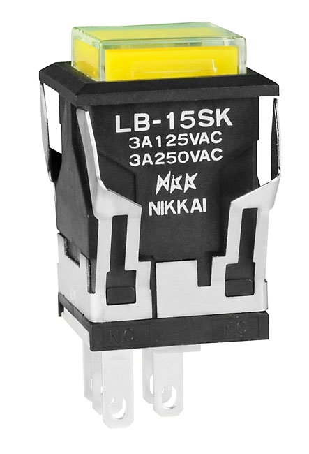Buy NKK Standard Size Illuminated Pushbutton Switch Part Number LB15SKW0101JE Online
