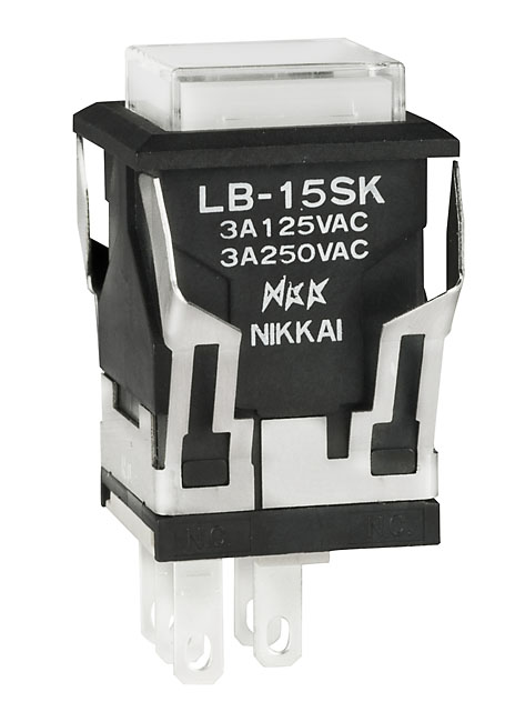 NKK Series LB Illuminated Pushbuttons: LB15SKW015DJB